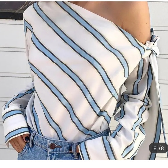 Tops - Striped Off-Shoulder Women's Top Size Small